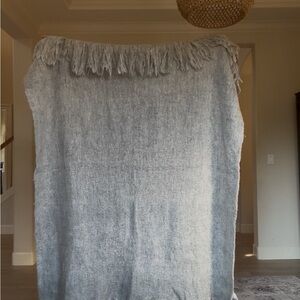 Anthropologie beautiful Heather Gray Throw blanket